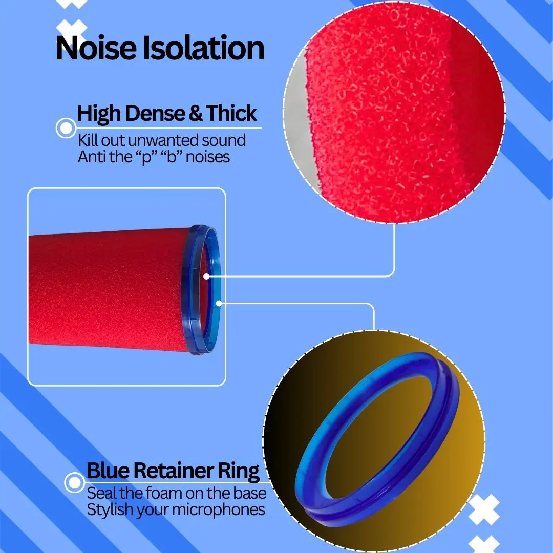 Red Soundproof Foam Mic Cover  - Shure Mic Mv7 review and price