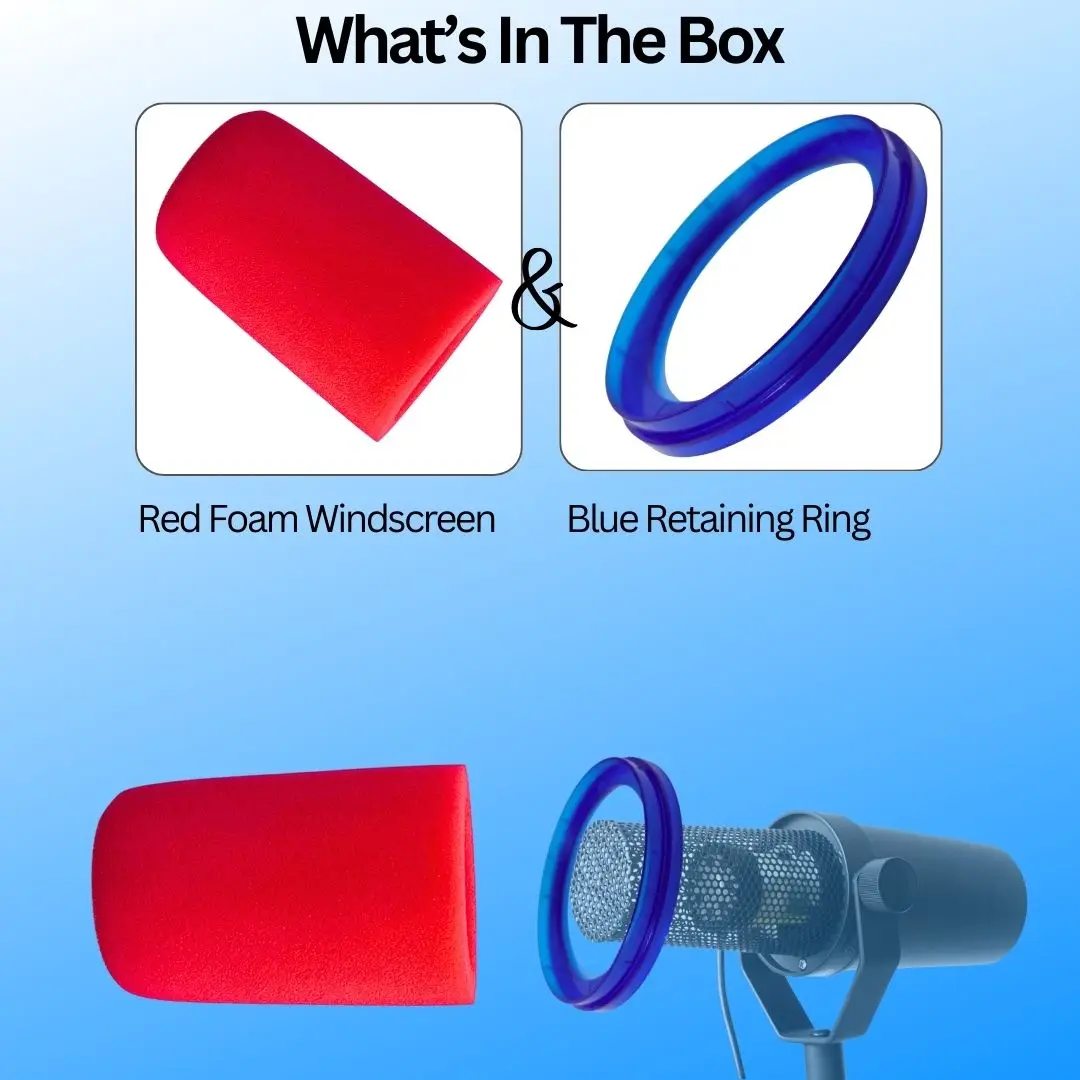 Red Soundproof Foam Mic Cover  - Shure Mic Mv7 review and price