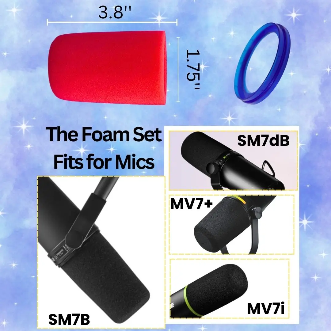 Red Soundproof Foam Mic Cover  - Shure Mic Mv7 review and price
